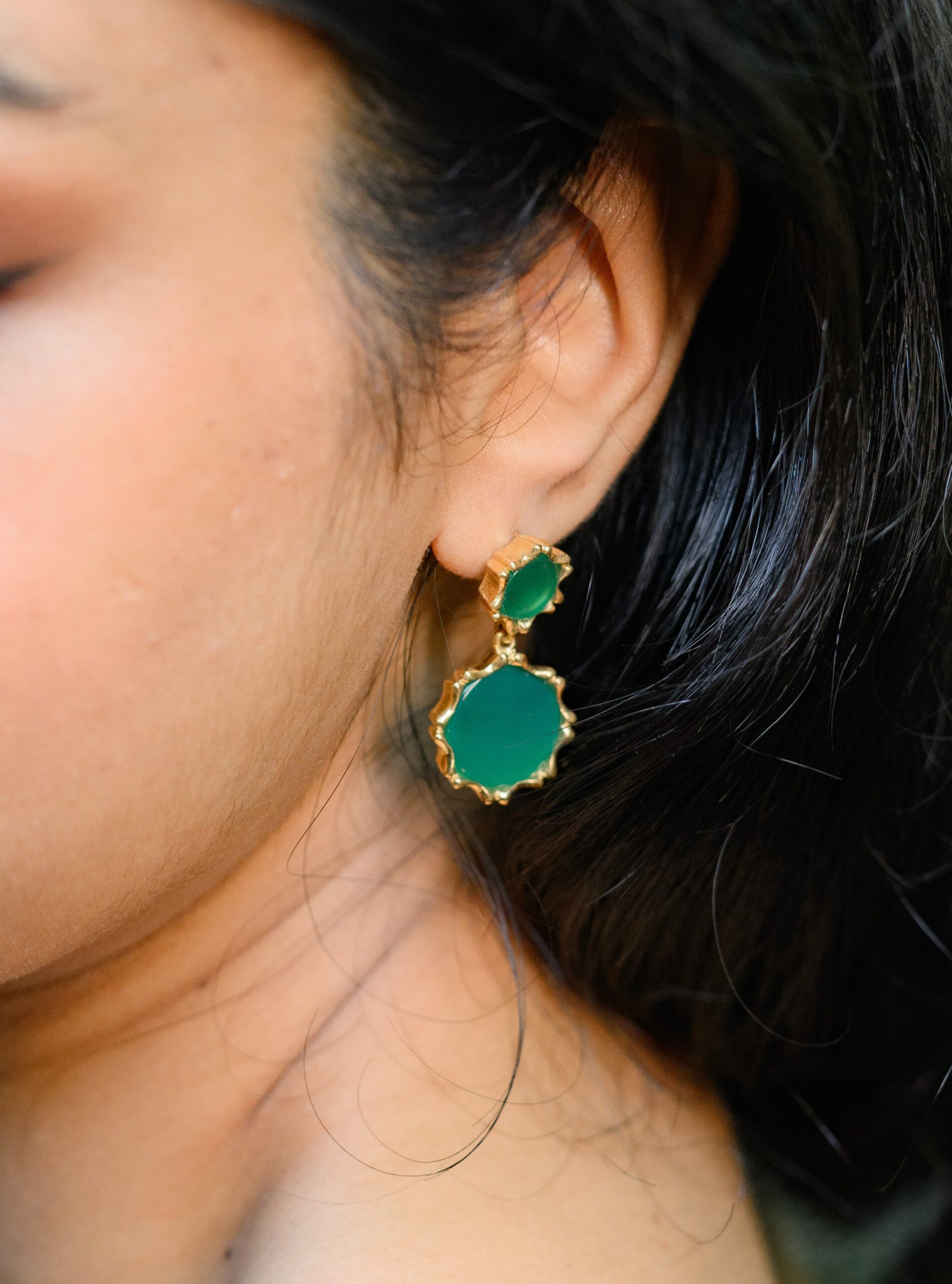 Ivy | Green Onyx Earrings