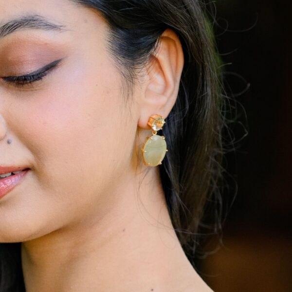 Zora | Green Gold and Onyx Earrings