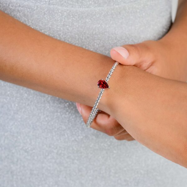 Maia | Red Garnet Cuff Bracelet