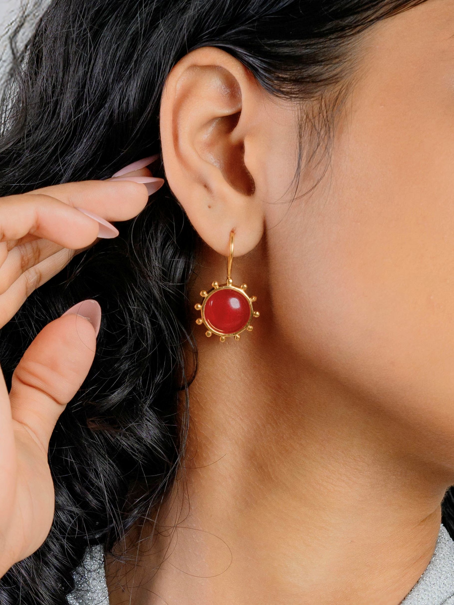 Nadia | Red Onyx Earrings