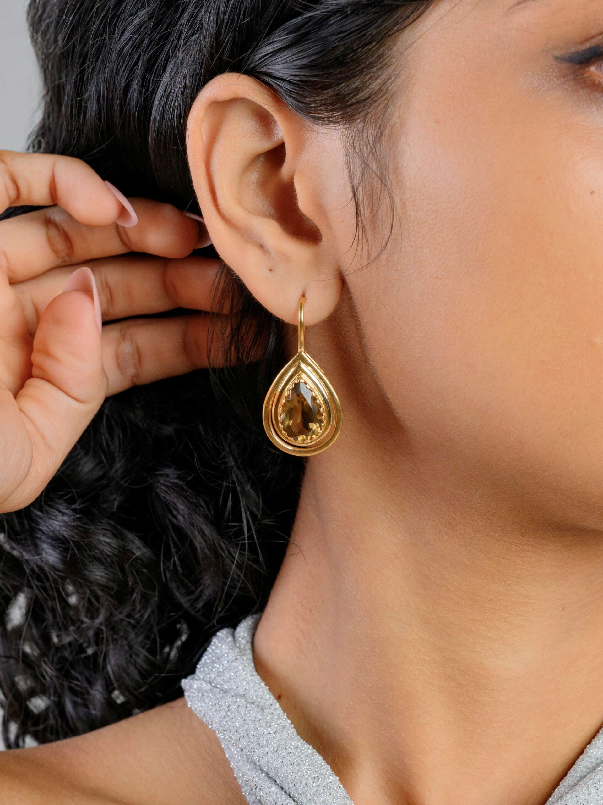 Ella | Honey Quartz Earrings