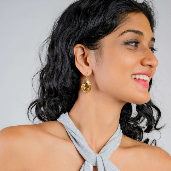 Ella | Honey Quartz Earrings - Image 2